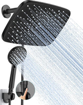 ComfortCraze: 11.8 Inch Rain Shower Head with Handheld- High Pressure Dual Shower Heads with 5 Modes Handheld Spray Combo- Wide Rainfall Showerhead with Hose, Bathroom Accessories, Matte Black