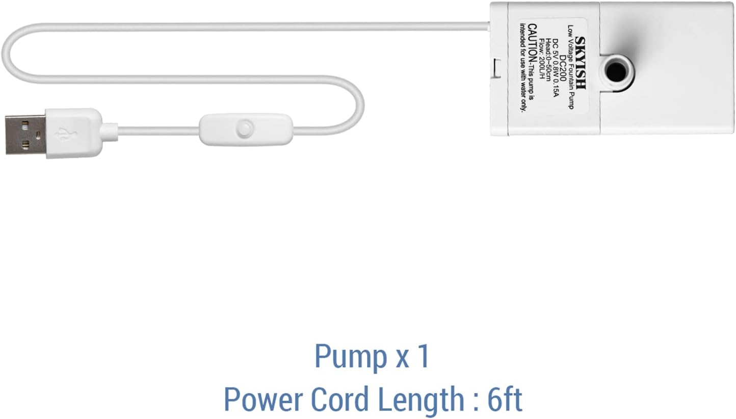 ComfortCraze:  Replacement Pump for 67oz, 95oz and 135oz Pet Fountain Cat Water Fountain Dog Water Fountain Ultra Quiet Long Lifespan Water Pump, USB Cable, LED Lights