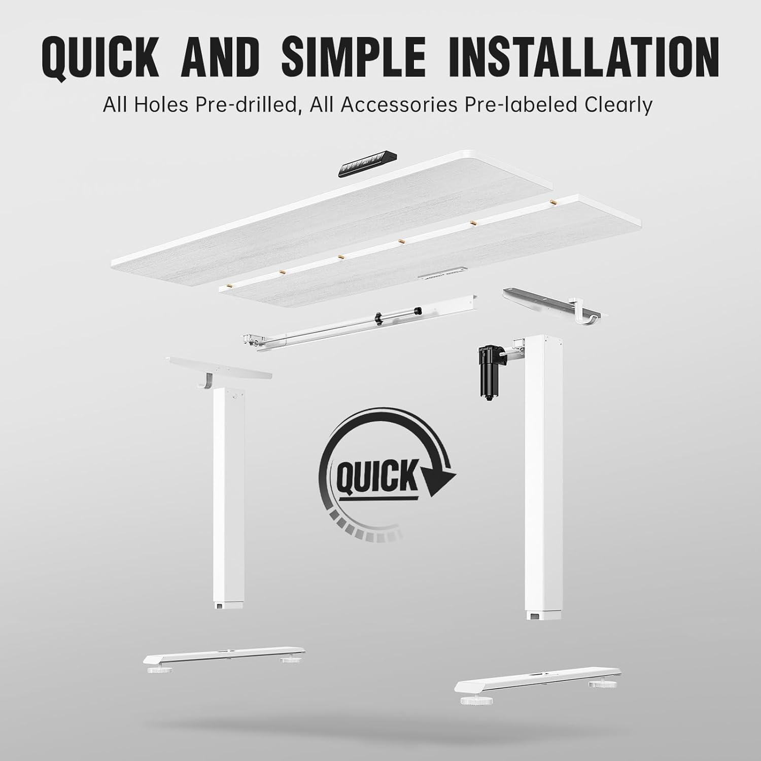 ComfortCraze:  47.2" Standing Desk Electric, Height Adjustable Sit Stand Up, Wood Desktop, Work Home Office, Computer PC Table, Writing Rising Desks, Brown