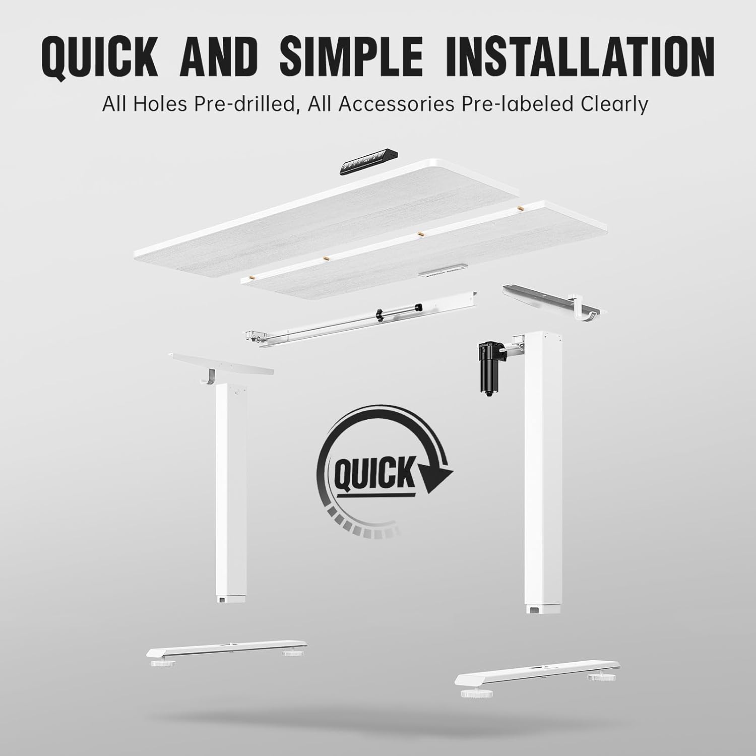 ComfortCraze:  47.2" Standing Desk Electric, Height Adjustable Sit Stand Up, Wood Desktop, Work Home Office, Computer PC Table, Writing Rising Desks, Brown