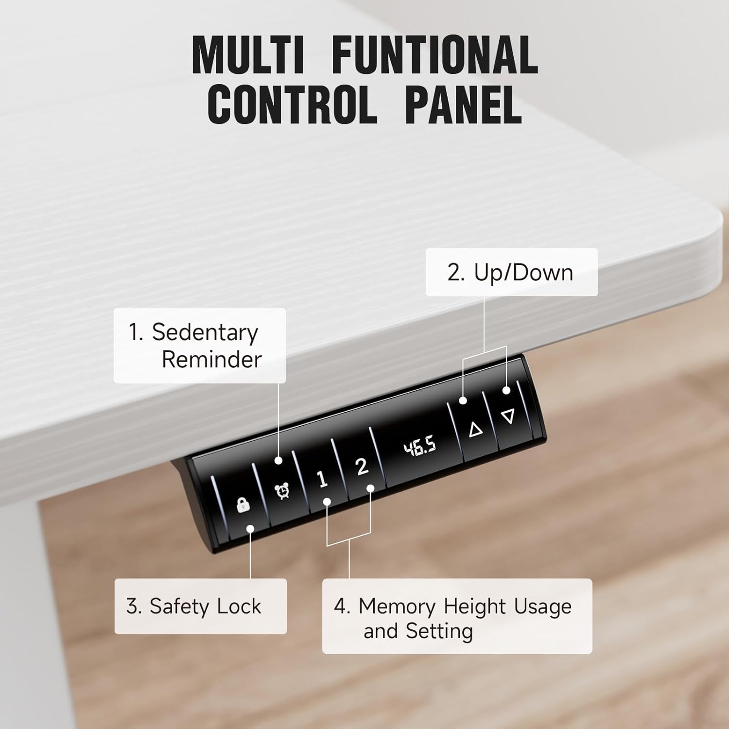 ComfortCraze:  47.2" Standing Desk Electric, Height Adjustable Sit Stand Up, Wood Desktop, Work Home Office, Computer PC Table, Writing Rising Desks, Brown