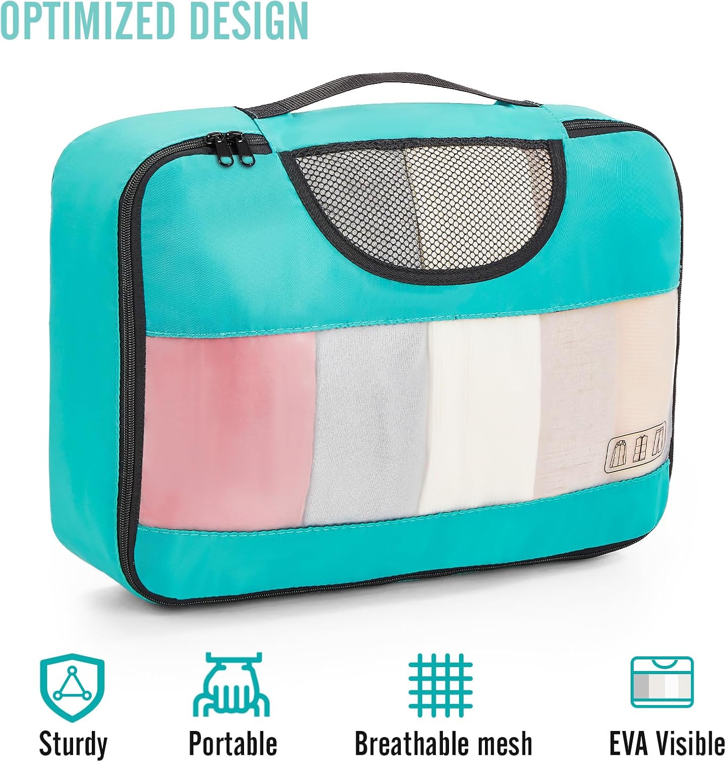 ComfortCraze:  8 Set Packing Cubes for Travel Essentials, Suitcase Organizer Bags Set for Luggage, Road Trip Travel Accessories in 4 Sizes (Extra Large, Large, Medium, Small)