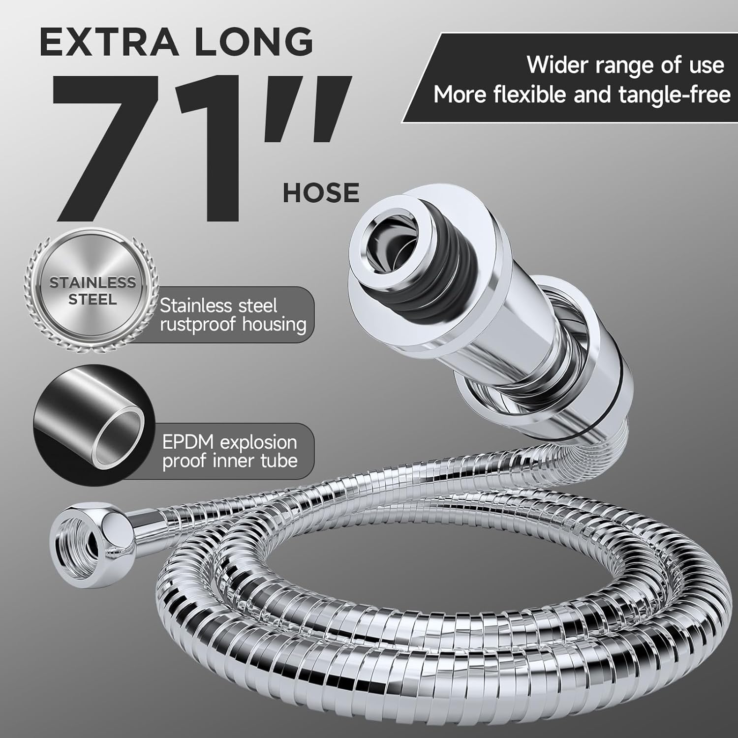 ComfortCraze: Wide Rain Shower Head with 6 Modes Handheld Water Spray，High Pressure Showerhead Combo with Arm for Bathroom Accessories，Home Decor Adjustable Dual Shower with Anti-Clog Nozzles,Silver Chrome