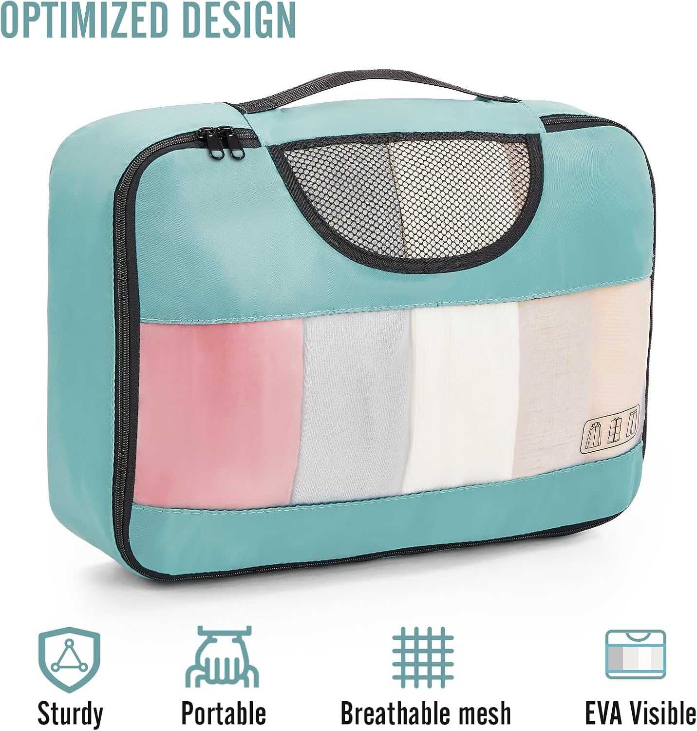 ComfortCraze:  8 Set Packing Cubes for Travel Essentials, Suitcase Organizer Bags Set for Luggage, Road Trip Travel Accessories in 4 Sizes (Extra Large, Large, Medium, Small)