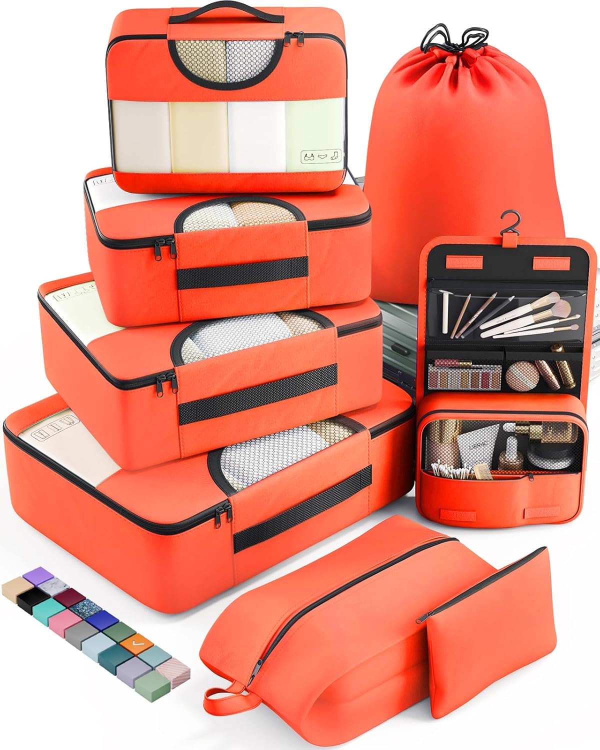 ComfortCraze:  8 Set Packing Cubes for Travel Essentials, Suitcase Organizer Bags Set for Luggage, Road Trip Travel Accessories in 4 Sizes (Extra Large, Large, Medium, Small)