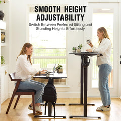 ComfortCraze:  47.2" Standing Desk Electric, Height Adjustable Sit Stand Up, Wood Desktop, Work Home Office, Computer PC Table, Writing Rising Desks, Brown