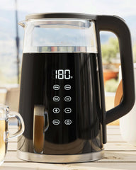 ComfortCraze: Electric Tea Kettle, 1.7 Liters 1500W, Temperature Control, Keep Warm, Digital Display, Automatic Shut Off, Hot Water Boiler Heater Pot, Glass Boiling Teapot, Kitchen Boil Kettles, Black