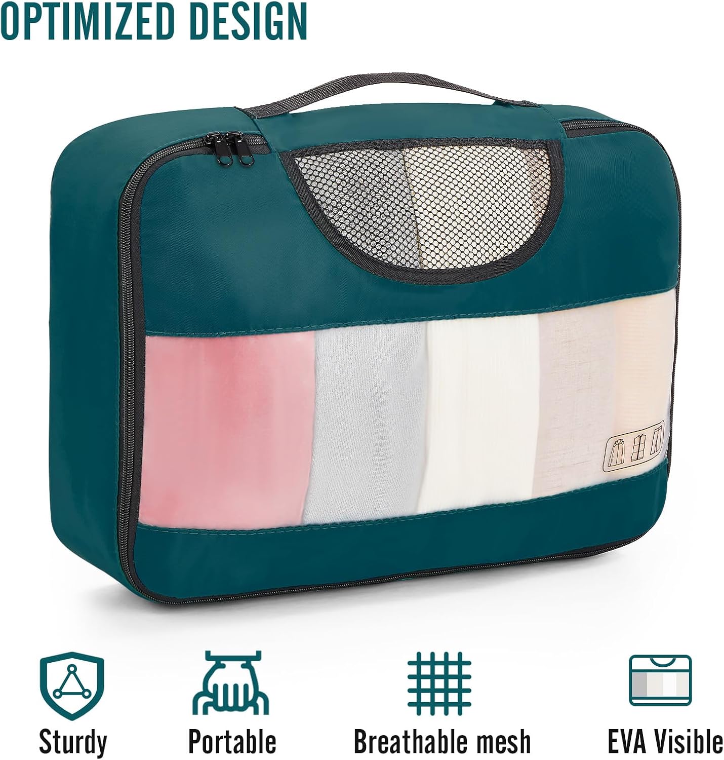 ComfortCraze:  8 Set Packing Cubes for Travel Essentials, Suitcase Organizer Bags Set for Luggage, Road Trip Travel Accessories in 4 Sizes (Extra Large, Large, Medium, Small)