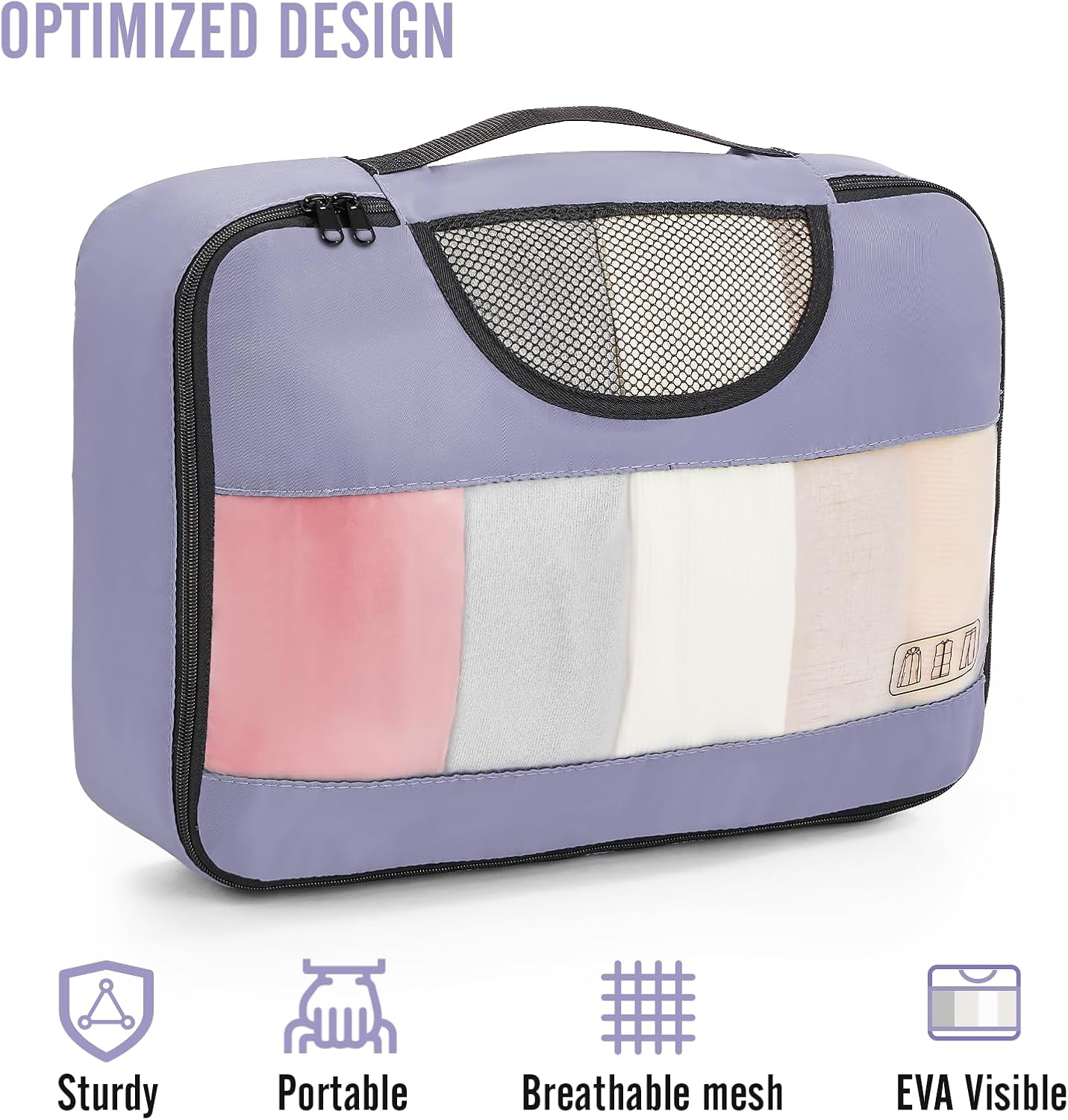 ComfortCraze:  8 Set Packing Cubes for Travel Essentials, Suitcase Organizer Bags Set for Luggage, Road Trip Travel Accessories in 4 Sizes (Extra Large, Large, Medium, Small)