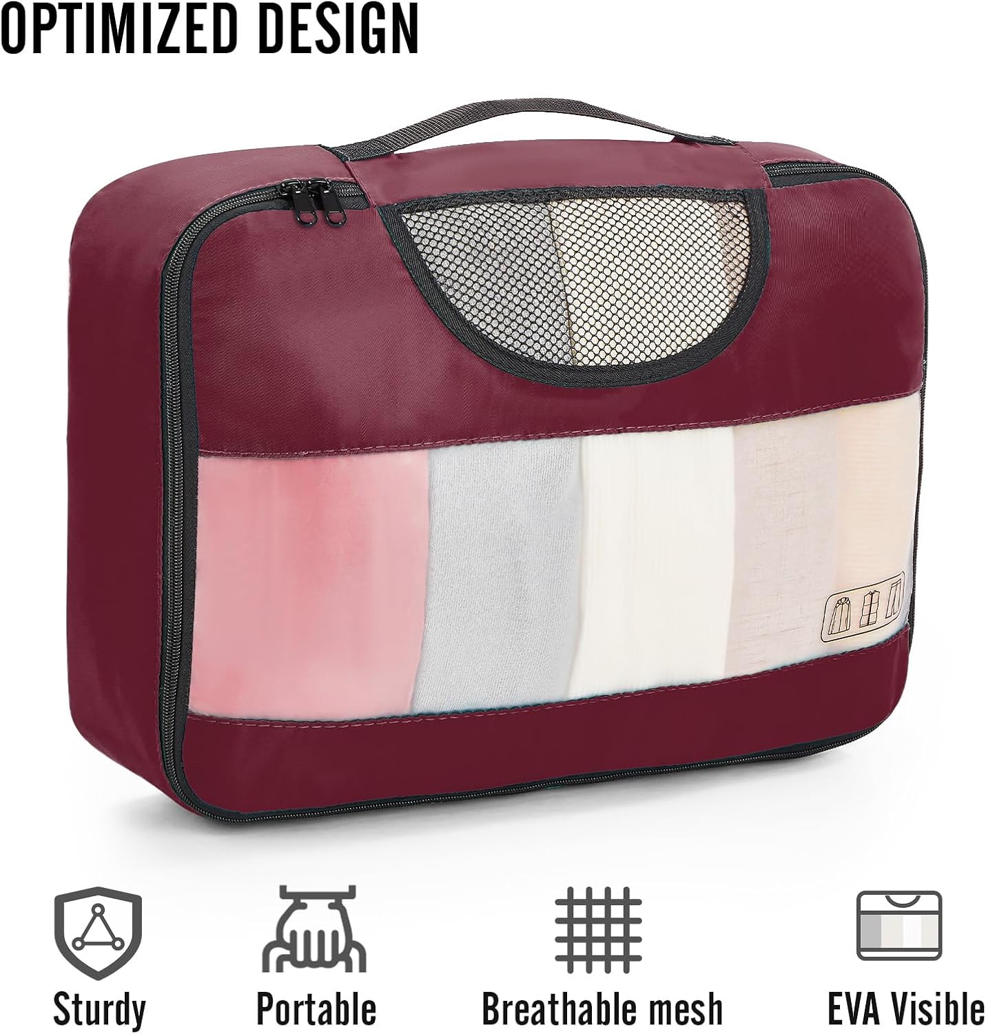 ComfortCraze:  8 Set Packing Cubes for Travel Essentials, Suitcase Organizer Bags Set for Luggage, Road Trip Travel Accessories in 4 Sizes (Extra Large, Large, Medium, Small)