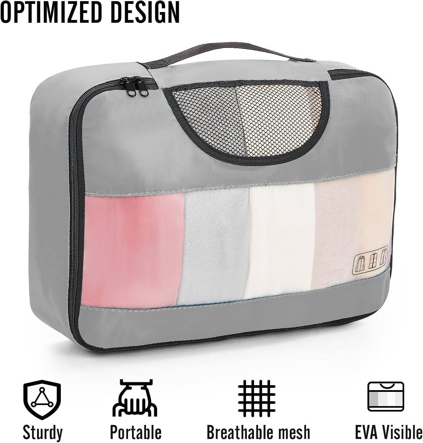 ComfortCraze:  8 Set Packing Cubes for Travel Essentials, Suitcase Organizer Bags Set for Luggage, Road Trip Travel Accessories in 4 Sizes (Extra Large, Large, Medium, Small)