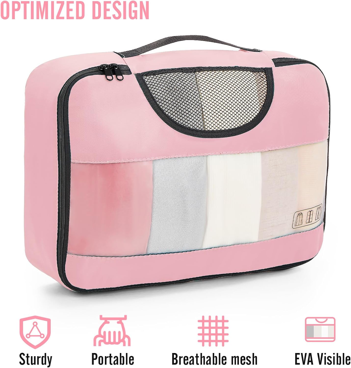 ComfortCraze:  8 Set Packing Cubes for Travel Essentials, Suitcase Organizer Bags Set for Luggage, Road Trip Travel Accessories in 4 Sizes (Extra Large, Large, Medium, Small)