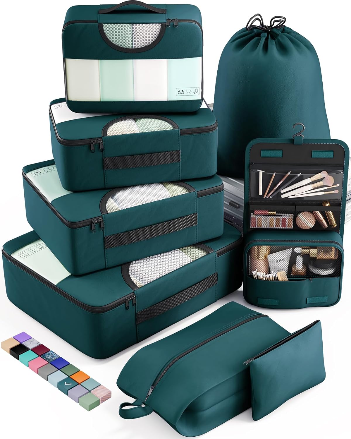 ComfortCraze:  8 Set Packing Cubes for Travel Essentials, Suitcase Organizer Bags Set for Luggage, Road Trip Travel Accessories in 4 Sizes (Extra Large, Large, Medium, Small)