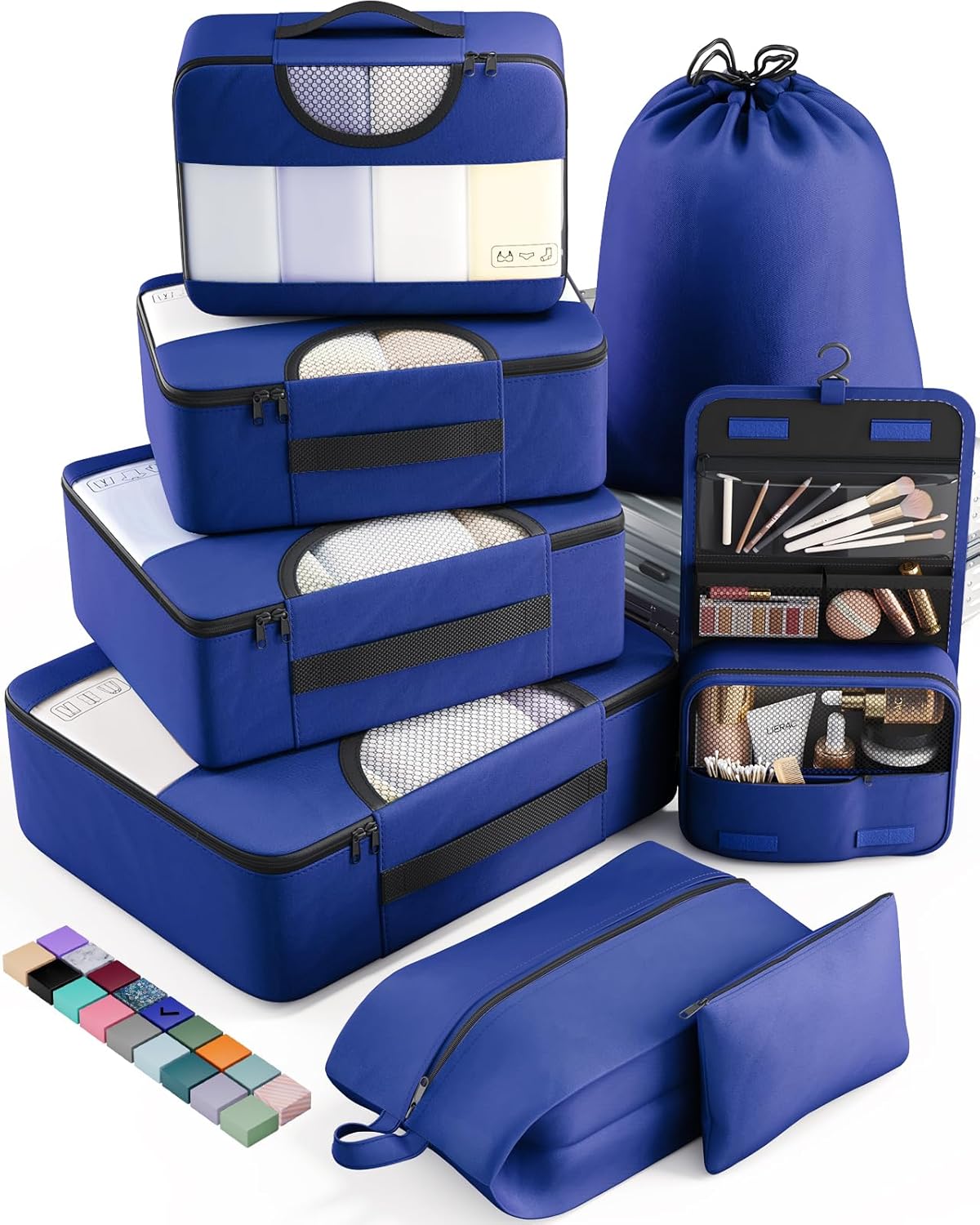ComfortCraze:  8 Set Packing Cubes for Travel Essentials, Suitcase Organizer Bags Set for Luggage, Road Trip Travel Accessories in 4 Sizes (Extra Large, Large, Medium, Small)