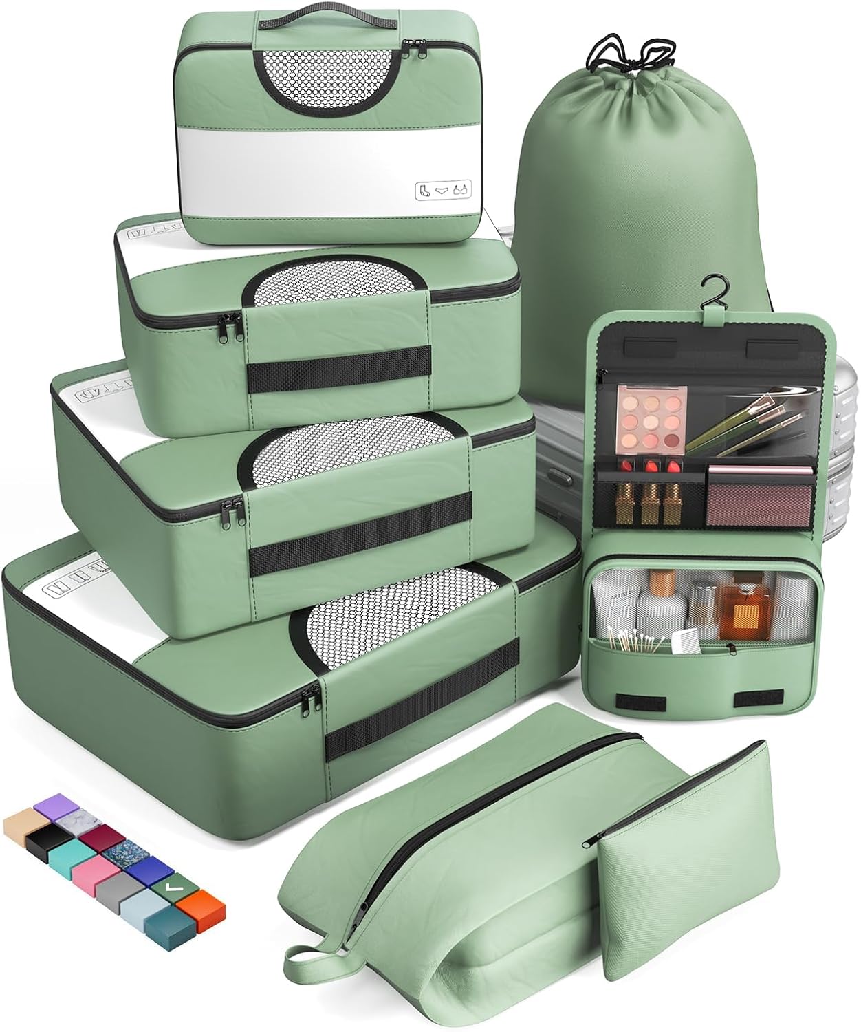 ComfortCraze:  8 Set Packing Cubes for Travel Essentials, Suitcase Organizer Bags Set for Luggage, Road Trip Travel Accessories in 4 Sizes (Extra Large, Large, Medium, Small)