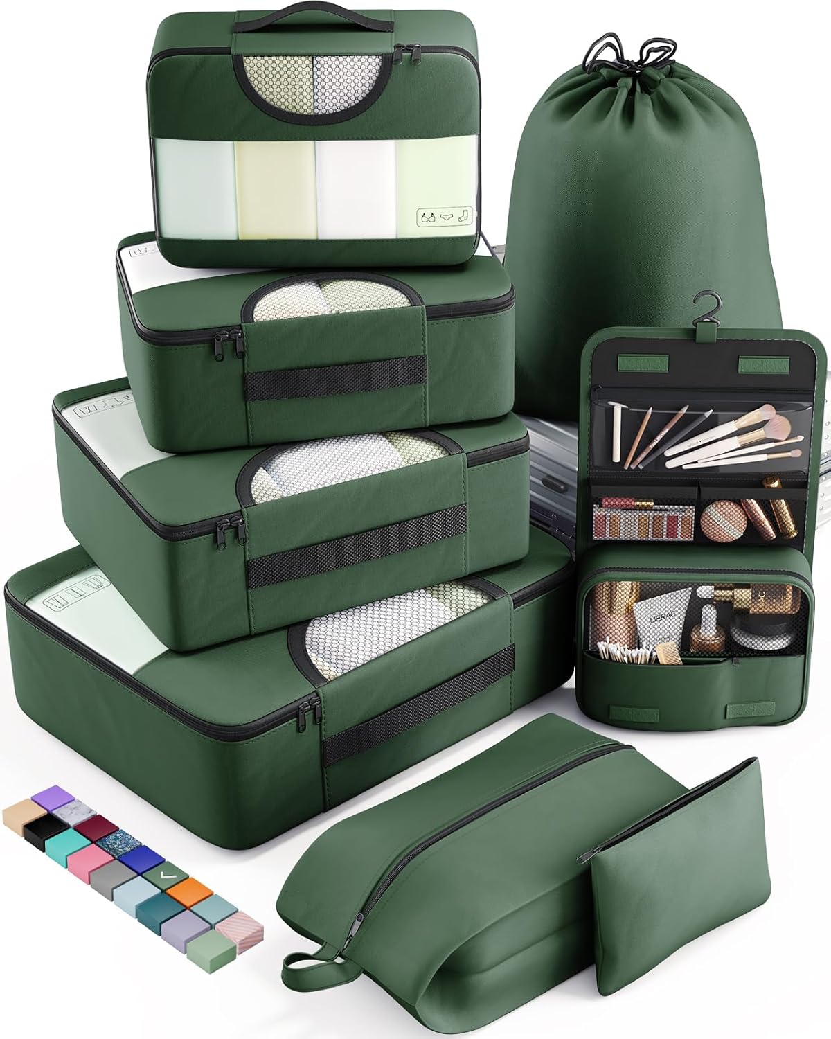 ComfortCraze:  8 Set Packing Cubes for Travel Essentials, Suitcase Organizer Bags Set for Luggage, Road Trip Travel Accessories in 4 Sizes (Extra Large, Large, Medium, Small)