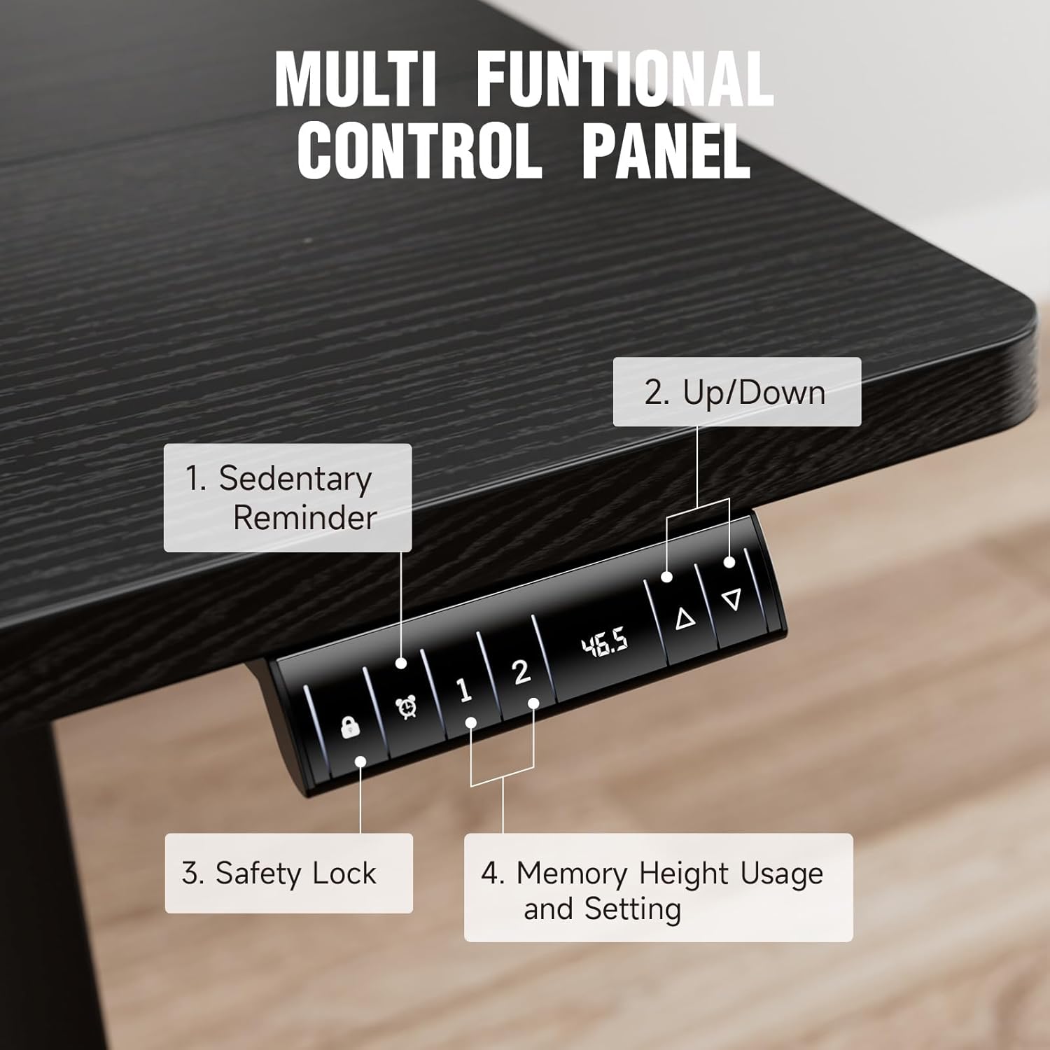 ComfortCraze:  47.2" Standing Desk Electric, Height Adjustable Sit Stand Up, Wood Desktop, Work Home Office, Computer PC Table, Writing Rising Desks, Brown