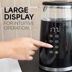 ComfortCraze: Electric Tea Kettle, 1.7 Liters 1500W, Temperature Control, Keep Warm, Digital Display, Automatic Shut Off, Hot Water Boiler Heater Pot, Glass Boiling Teapot, Kitchen Boil Kettles, Black