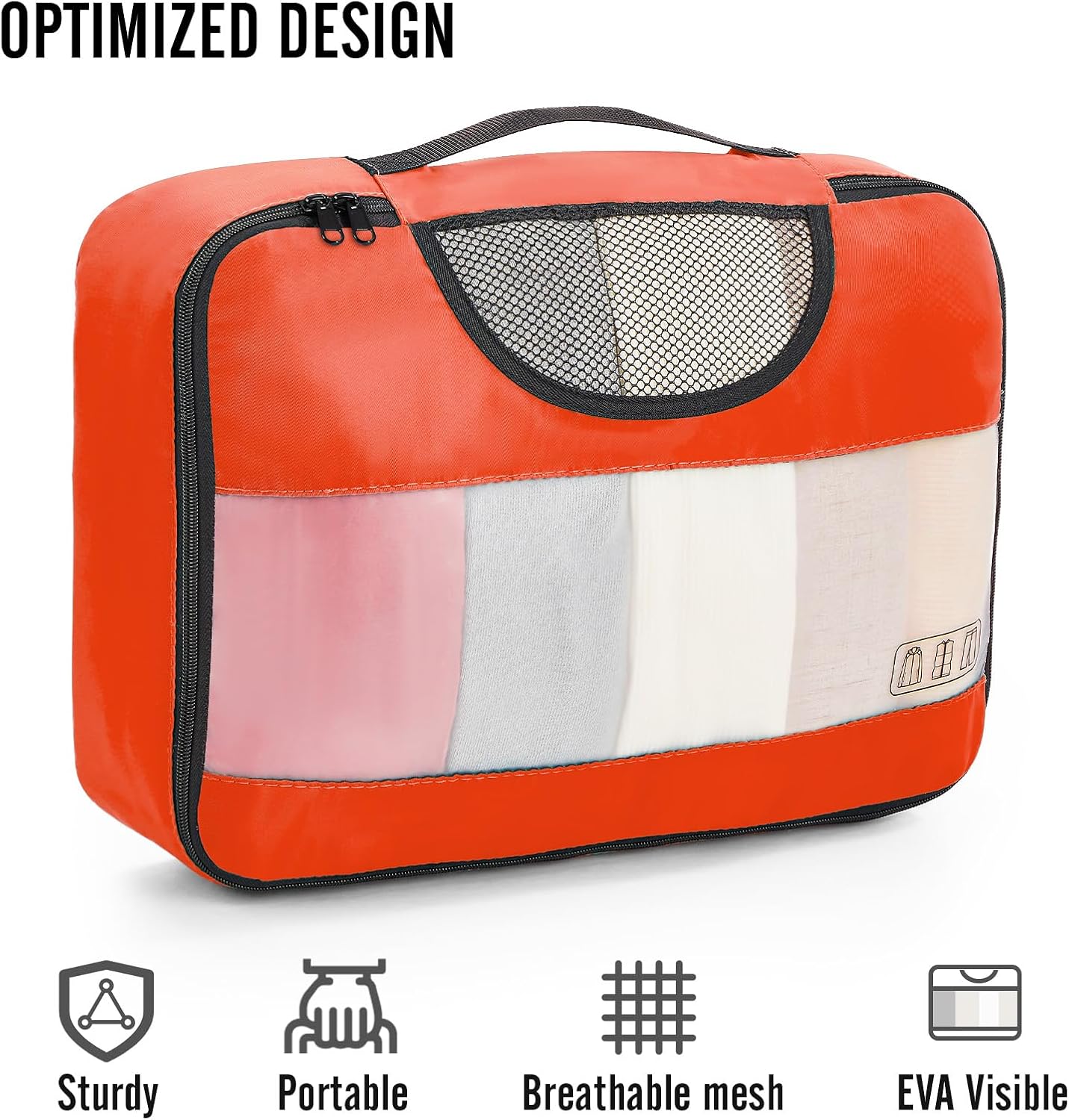 ComfortCraze:  8 Set Packing Cubes for Travel Essentials, Suitcase Organizer Bags Set for Luggage, Road Trip Travel Accessories in 4 Sizes (Extra Large, Large, Medium, Small)