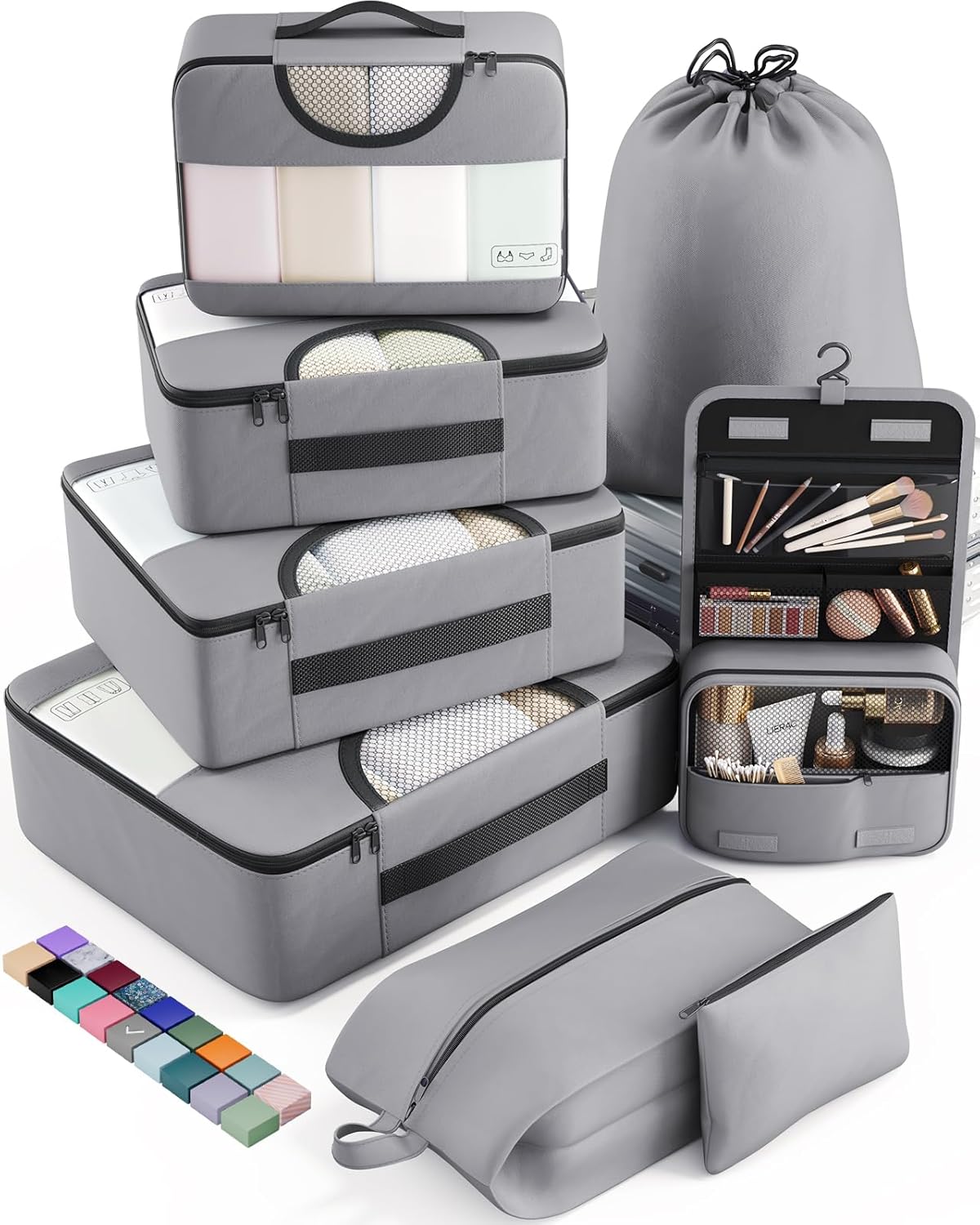 ComfortCraze:  8 Set Packing Cubes for Travel Essentials, Suitcase Organizer Bags Set for Luggage, Road Trip Travel Accessories in 4 Sizes (Extra Large, Large, Medium, Small)
