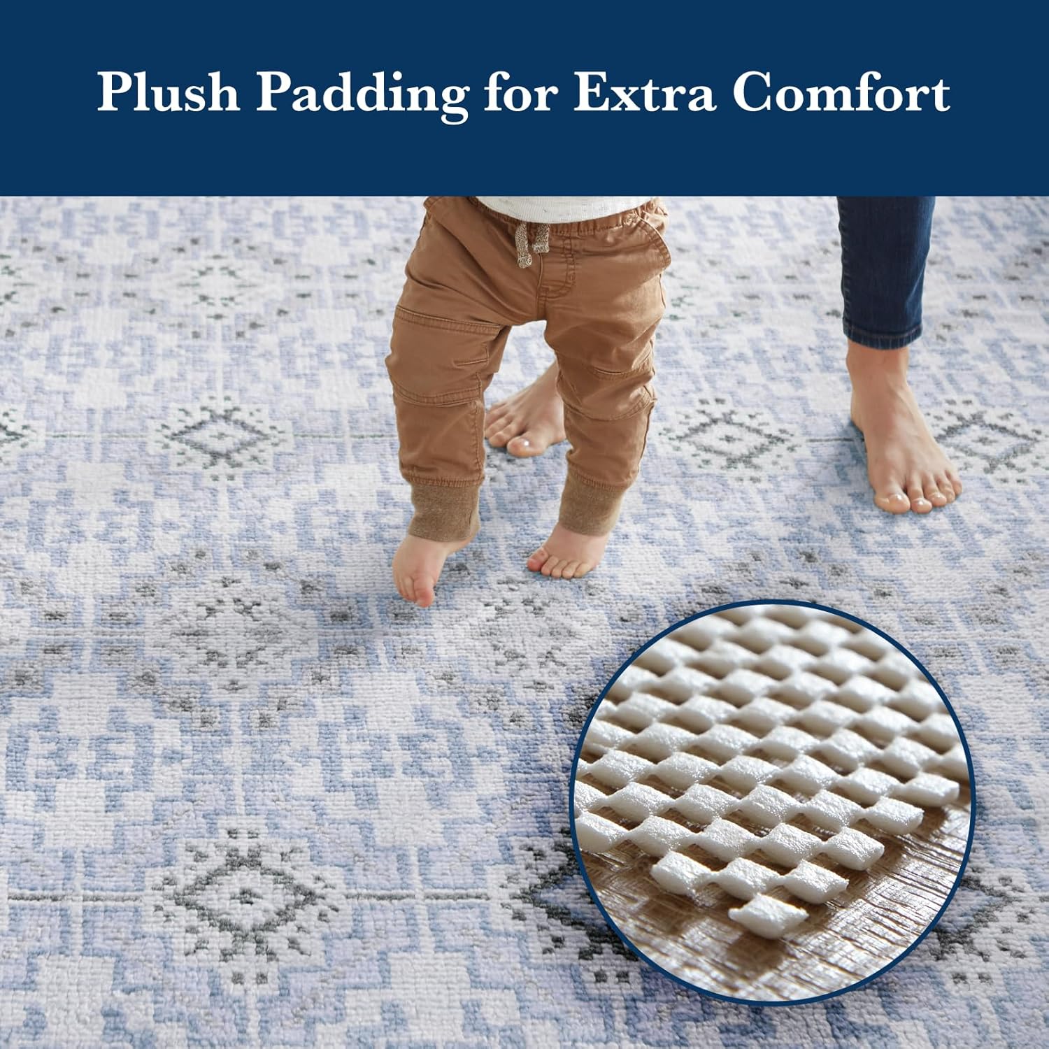 ComfortCraze:  5x8 Ft Rug Pad Gripper for Hardwood Floors, Non Slip Rug Pads for Area Rugs, Thick Rug Grippers for Tile Floors, Under Carpet Anti Skid Mat, Keep Your Rugs Safe and in Place