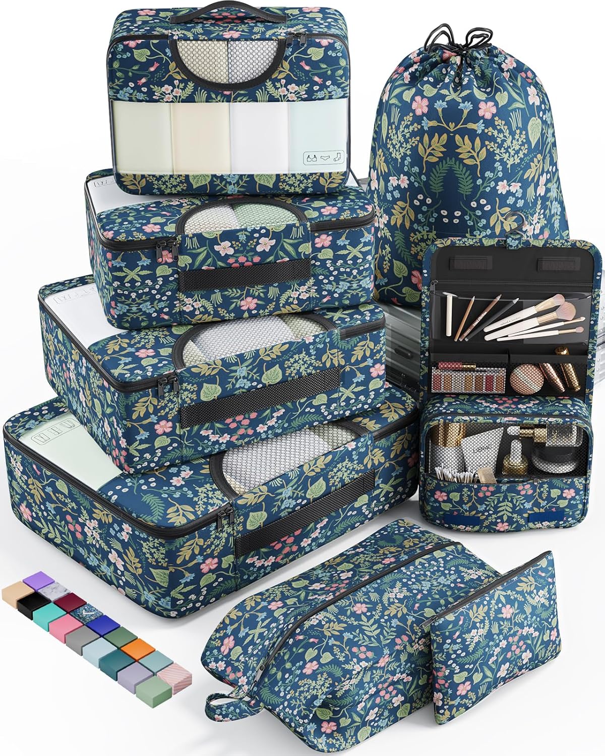 ComfortCraze:  8 Set Packing Cubes for Travel Essentials, Suitcase Organizer Bags Set for Luggage, Road Trip Travel Accessories in 4 Sizes (Extra Large, Large, Medium, Small)