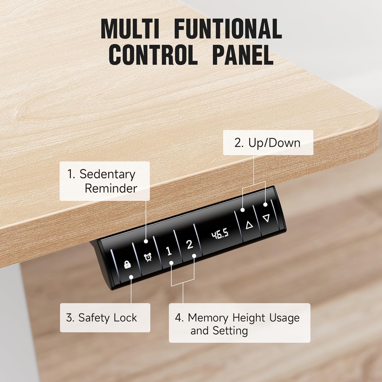 ComfortCraze:  47.2" Standing Desk Electric, Height Adjustable Sit Stand Up, Wood Desktop, Work Home Office, Computer PC Table, Writing Rising Desks, Brown
